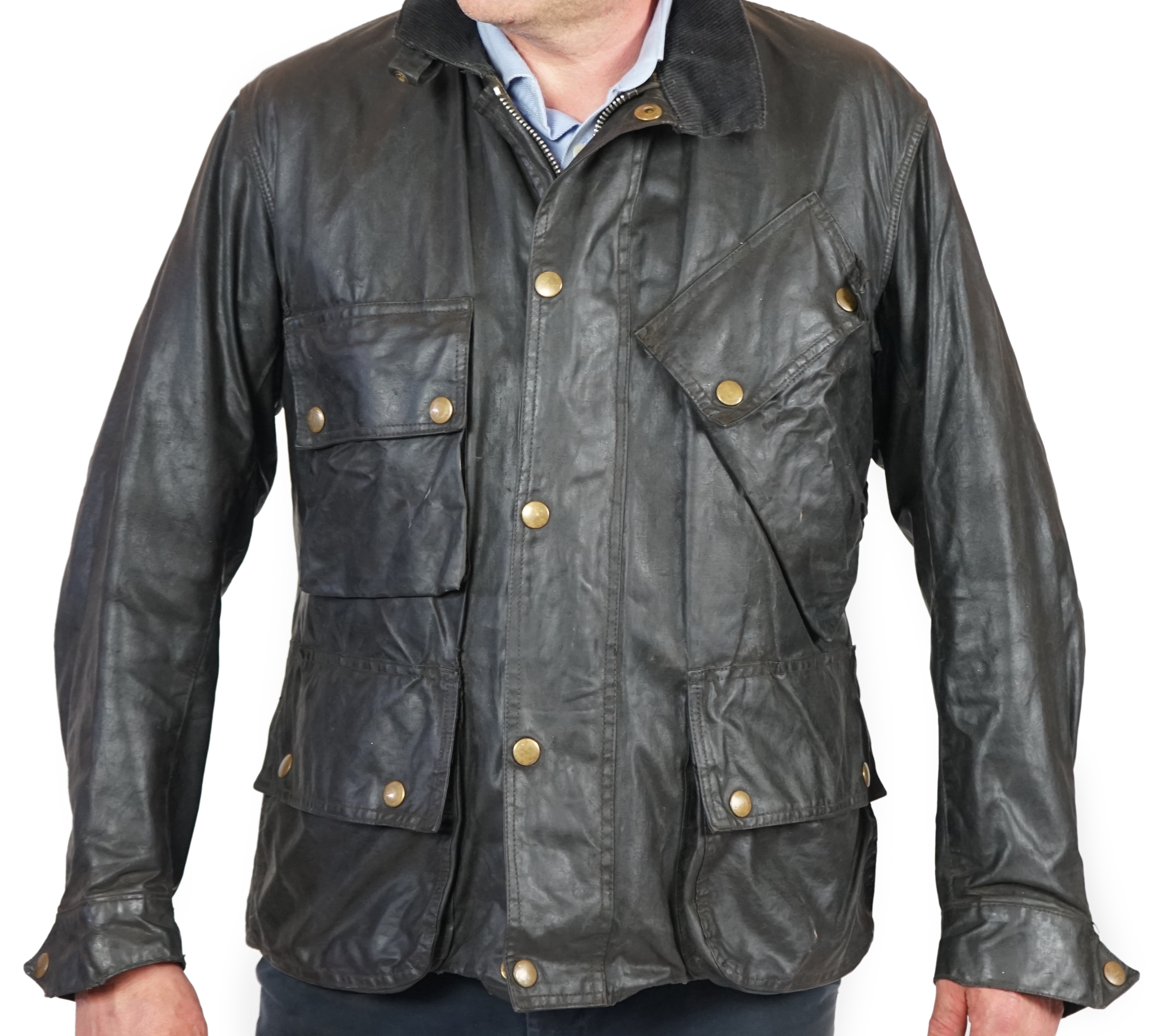 A vintage Barbour waxed motorcycle jacket
